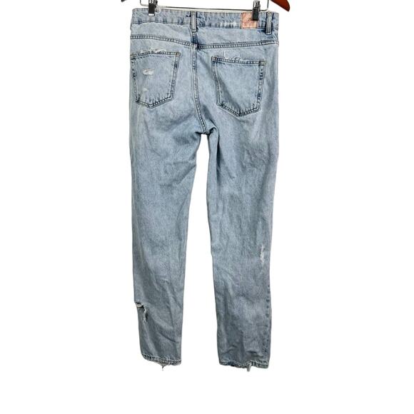 Zara Super Ripped Baggy Distressed Light Washed Jeans Size 6 - Picture 5 of 9